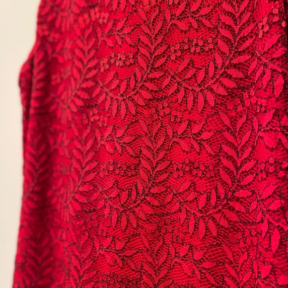 Dress the Population Zoey Lace Midi Dress - Red - Size Medium - Picture 7 of 11
